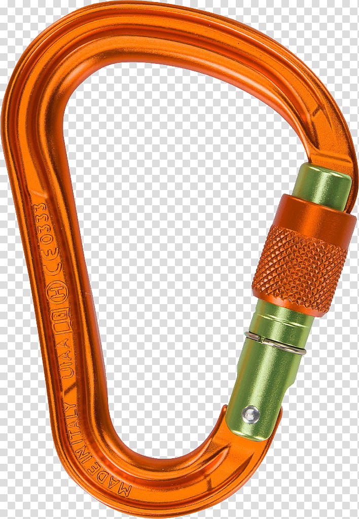 Orange, Carabiner, Climbing, Climbing Technology, Quickdraw, Rockclimbing Equipment, Sport Climbing, Mountaineering transparent background PNG clipart