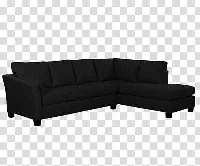 black sectional sofa transparent background PNG clipart