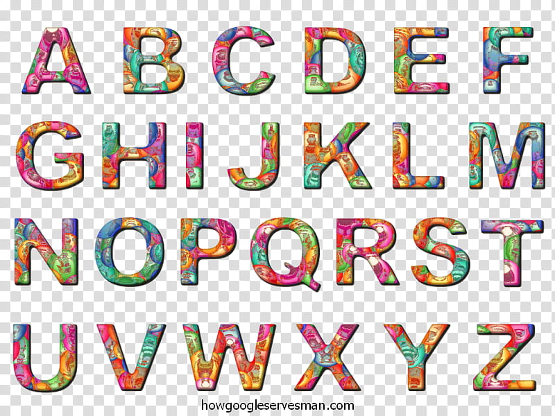 Cut copy paste colorful alphabet letters fonts transparent background