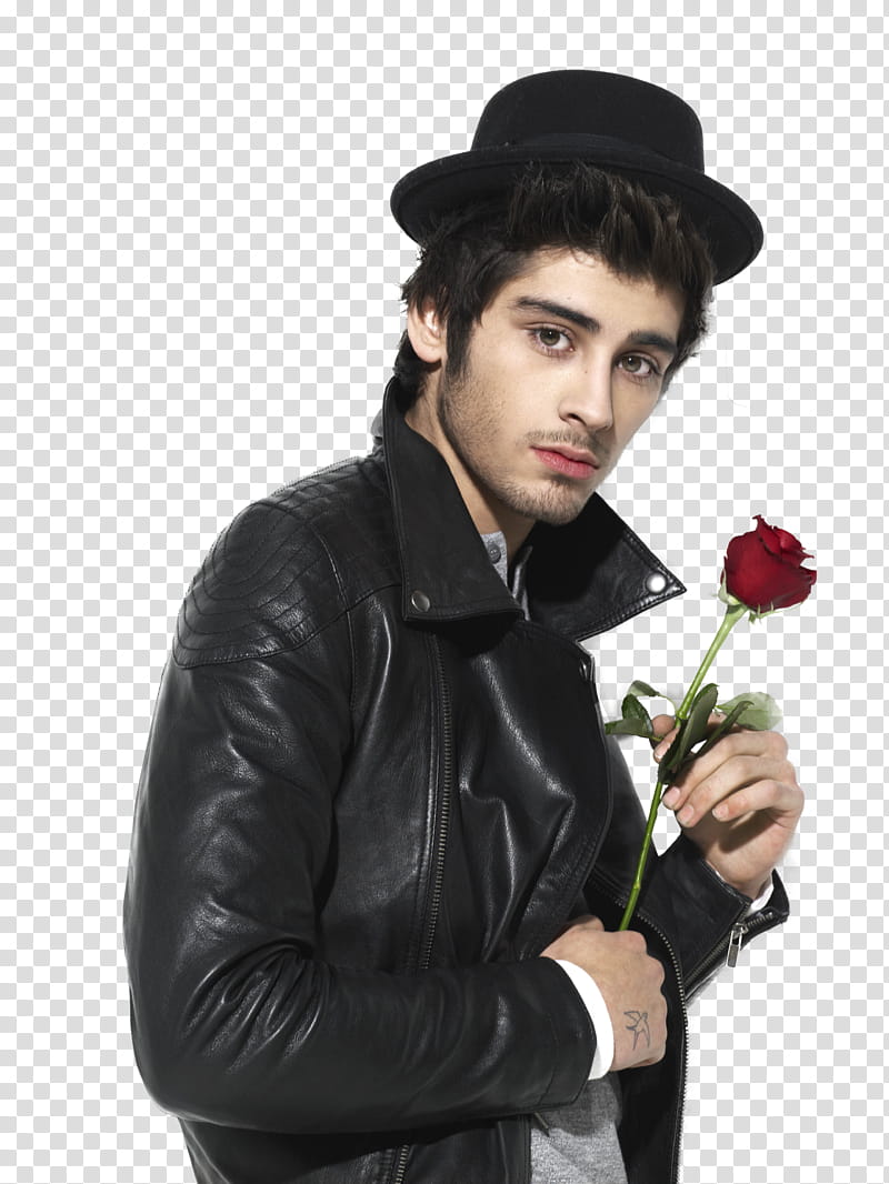 One Direction , Zayn Malik holding rose transparent background PNG clipart