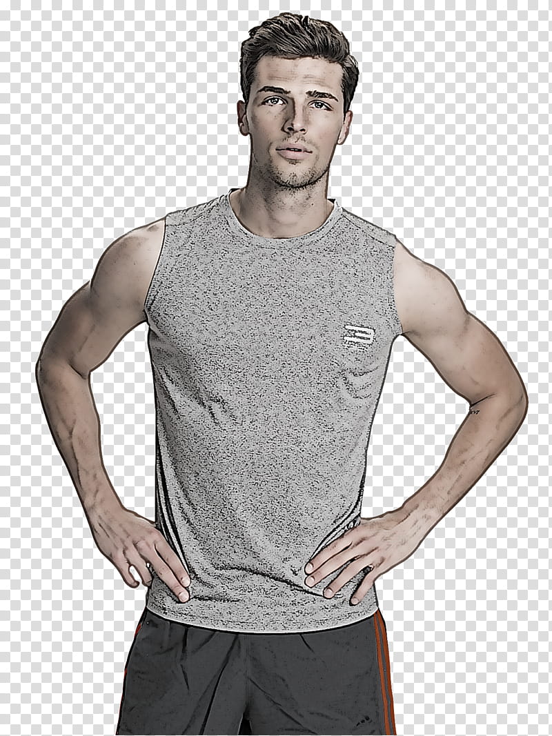 clothing t-shirt sleeveless shirt sleeve neck, Tshirt, Undershirt, Outerwear, Shoulder, Arm, Muscle transparent background PNG clipart