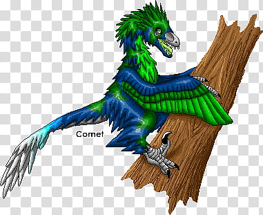 Microraptor Adoptable,Comet-, green and blue dragon illustration transparent background PNG clipart