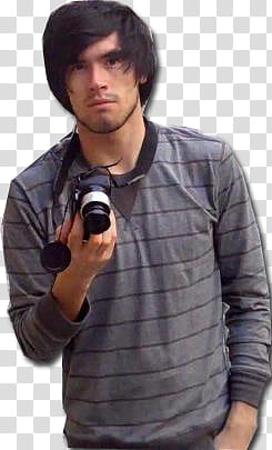 German Garmendia HolaSoyGerman , man in gray sweater holding digital camera transparent background PNG clipart