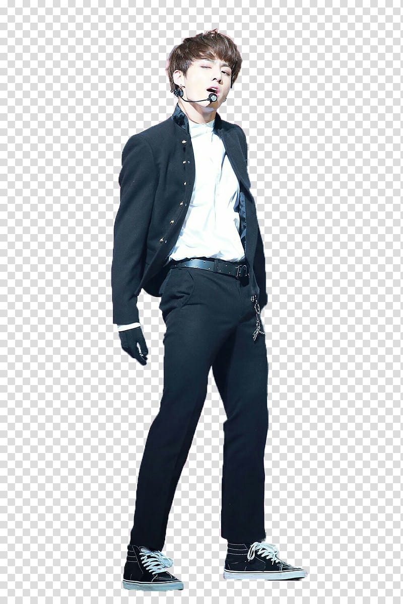 Jungkook , man singing while standing transparent background PNG clipart