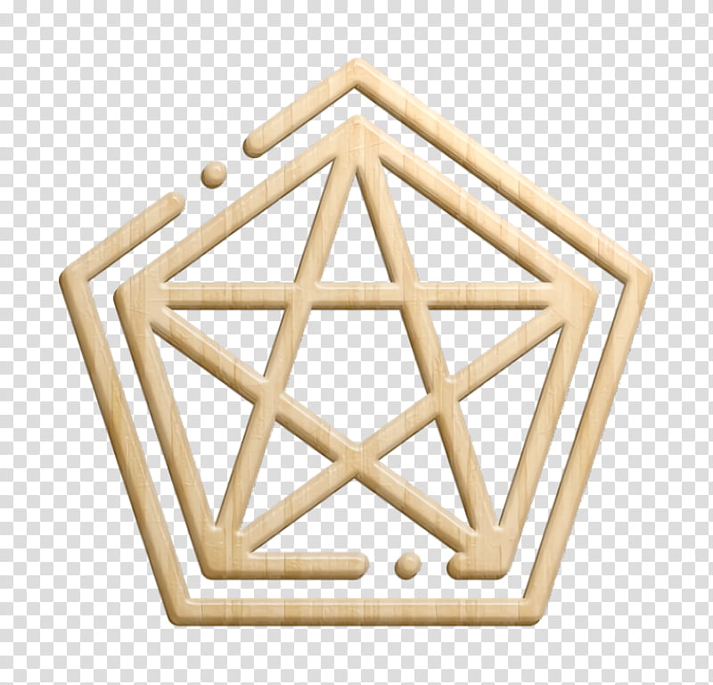 Esoteric icon Pentagram icon, Triangle, Beige transparent background PNG clipart