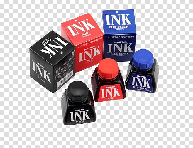 , assorted Ink bottles with boxes transparent background PNG clipart