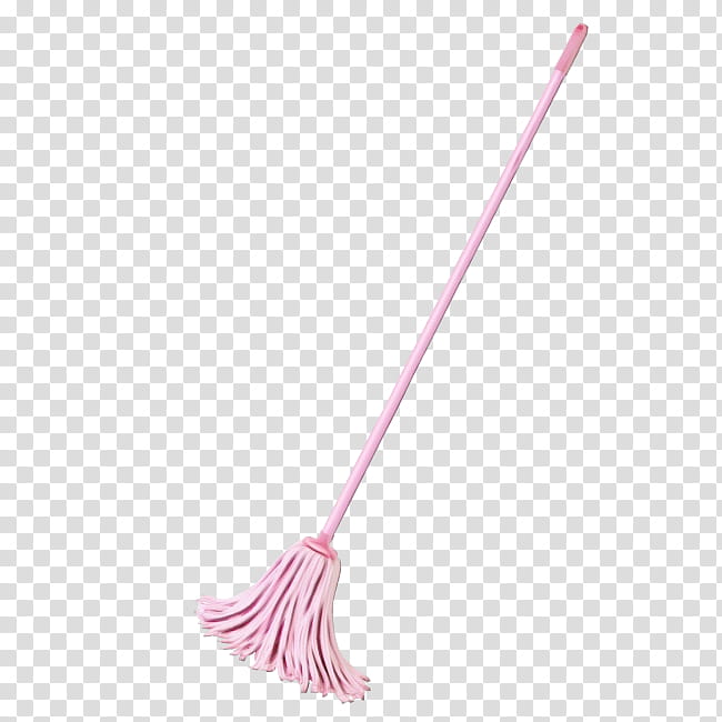 broom pink household cleaning supply mop brush, Watercolor, Paint, Wet Ink, Quill, Household Supply, Tool transparent background PNG clipart