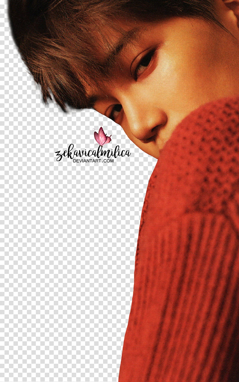 EXO Kai For Life, man staring on camera wearing red top transparent background PNG clipart