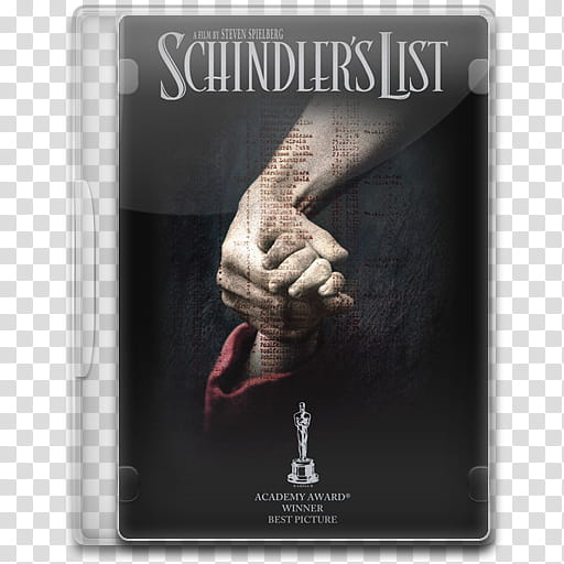 Movie Icon , Schindler's List, Schindler's List DVD case transparent background PNG clipart