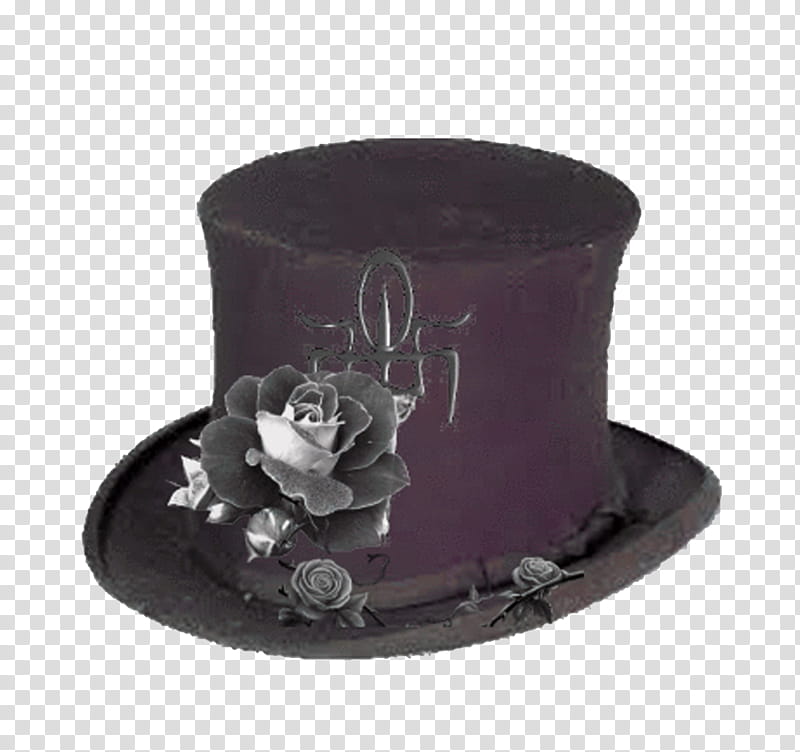 Gothic Clothing , black and gray floral top hat transparent background PNG clipart