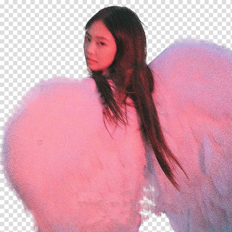 JENNIE BLACK PINK SOLO, woman wearing white wings transparent background PNG clipart