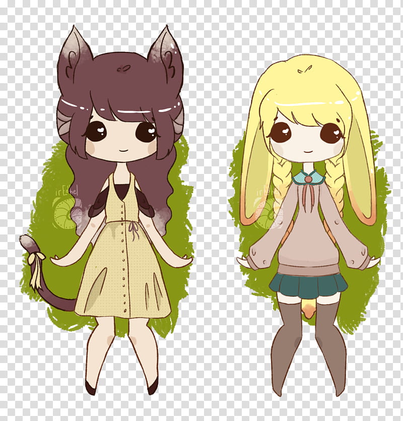 Adoptable Sheet Closed, two female anime characters transparent background PNG clipart