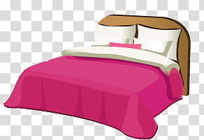 PARA HACER TU CUARTO, pink and white bed sheet transparent background PNG clipart