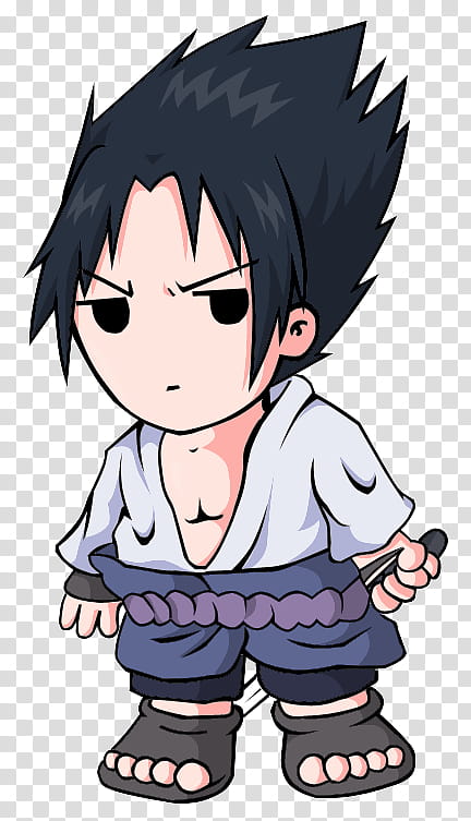 Chibi Sasuke, Sasuke from Naruto chibi anime character transparent  background PNG clipart