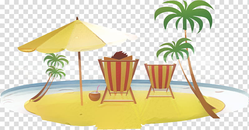 Travel Summer Beach, Seaside Resort, Vacation, Tourism, Cartoon, Summer Vacation, Yellow, Palm Tree transparent background PNG clipart