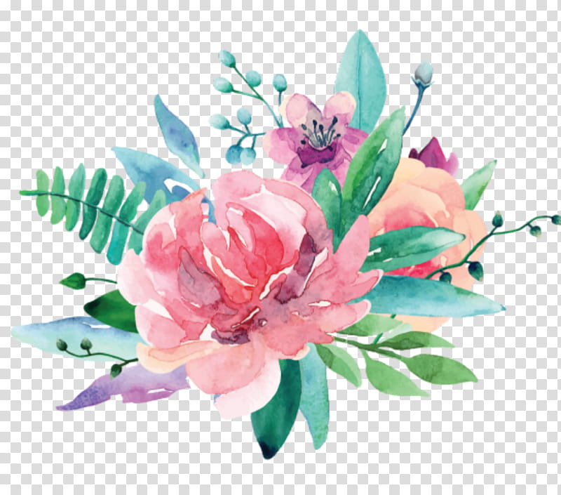 Watercolor Flower Wreath, Flower Bouquet, Watercolor Painting, Floral Design, Pink Flowers, Plant, Flower Arranging, Peony transparent background PNG clipart