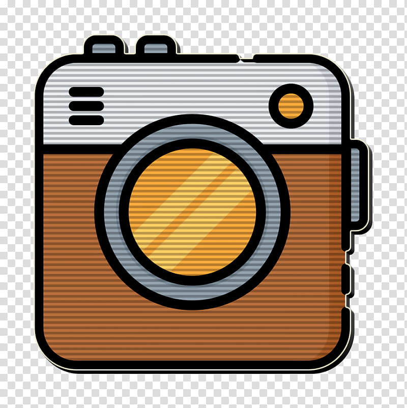 Social Media icon Camera icon, Cameras Optics, Orange, Yellow, Line, Circle, Symbol, Mobile Phone Case transparent background PNG clipart