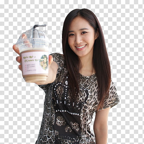 Yuri SNSD, smiling woman holding clear disposable cup transparent background PNG clipart