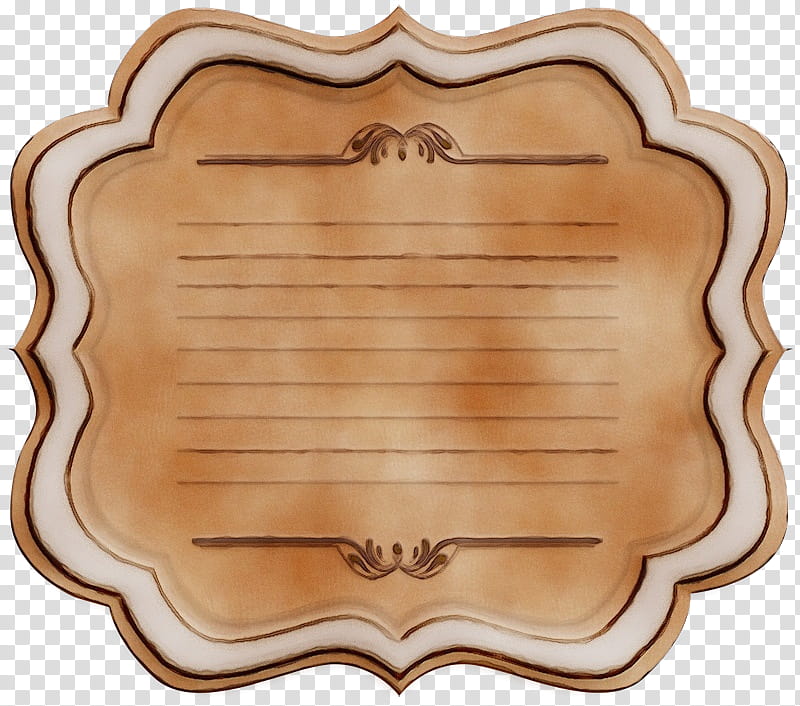 wood tray beige label, Watercolor, Paint, Wet Ink transparent background PNG clipart