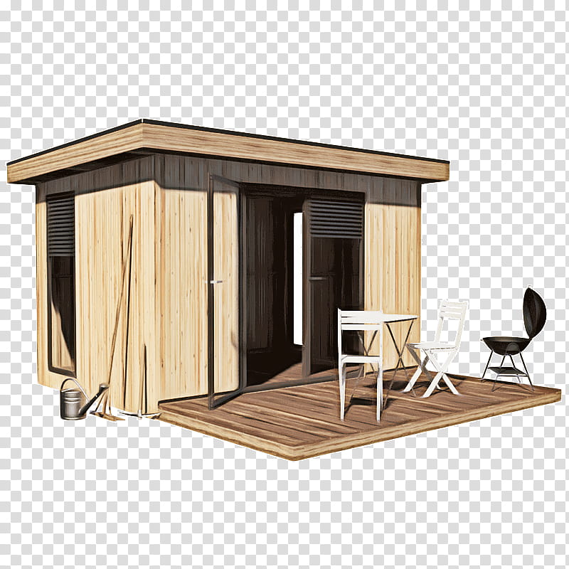 Building, Shed, Log Cabin, House, Room, Wood, Garden Buildings, Table transparent background PNG clipart