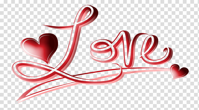High resolution  Valentine s, red Love text transparent background PNG clipart