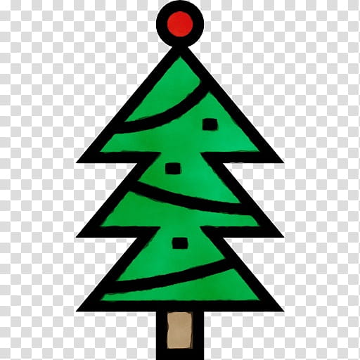 Christmas tree, Watercolor, Paint, Wet Ink, Sign, Christmas Decoration, Oregon Pine, Line transparent background PNG clipart