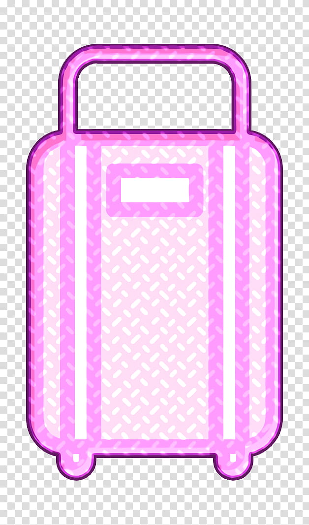 bag icon luggage icon lungage icon, Outline Icon, Suitcase Icon, Travel Icon, Traveling Icon, Pink, Purple, Magenta transparent background PNG clipart