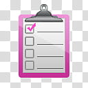 Girlz Love Icons , task, white and pink clip board with check illustration transparent background PNG clipart