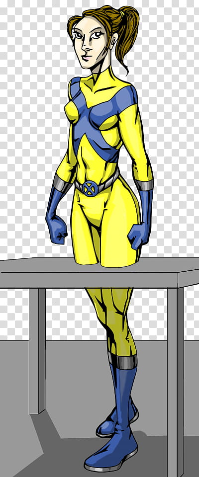 Kitty Pryde walks thru table for no reason transparent background PNG clipart
