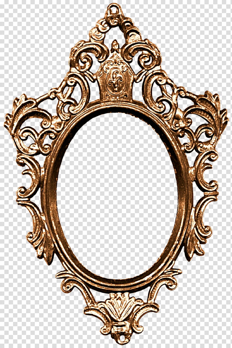 Mirror Mirror on the Wall , brown metal floral frame transparent background PNG clipart