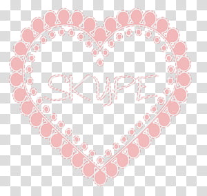 white and pink heart illustration with Skype text transparent background PNG clipart thumbnail