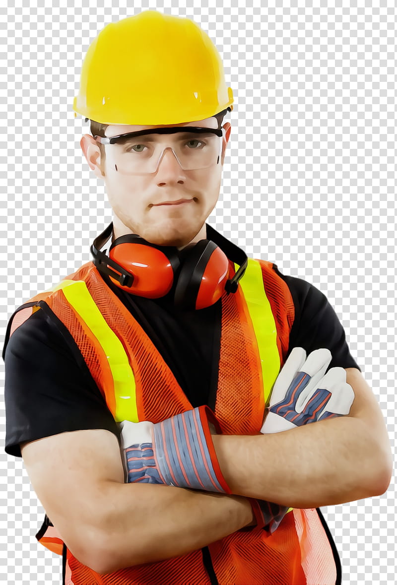 hard hat personal protective equipment high-visibility clothing hat construction worker, Watercolor, Paint, Wet Ink, Highvisibility Clothing, Workwear, Headgear, Fashion Accessory transparent background PNG clipart