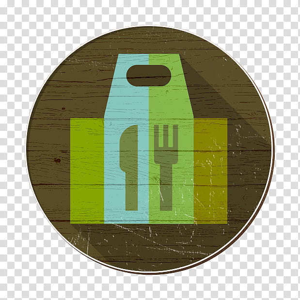 Meal icon Take away icon, Green, Yellow, Text, Brown, Circle, Line, Tableware transparent background PNG clipart