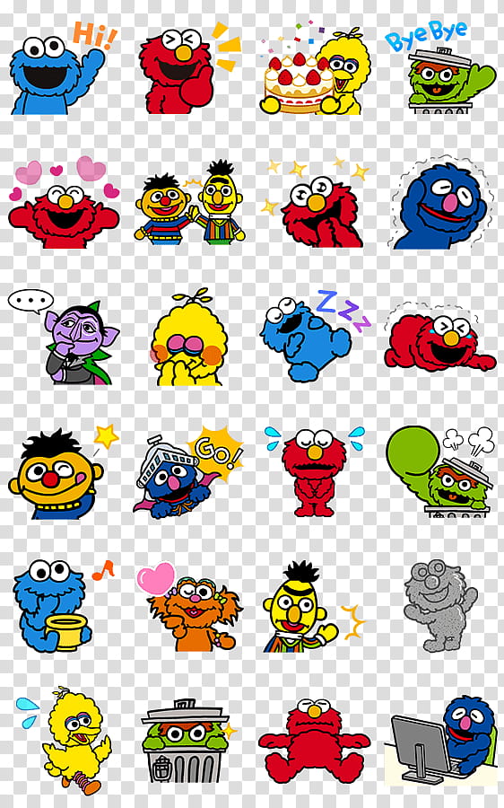 Big Bird, Elmo, Oscar The Grouch, Cookie Monster, Grover, Street Gang The Complete History Of Sesame Street, Telly Monster, Sesame Workshop transparent background PNG clipart