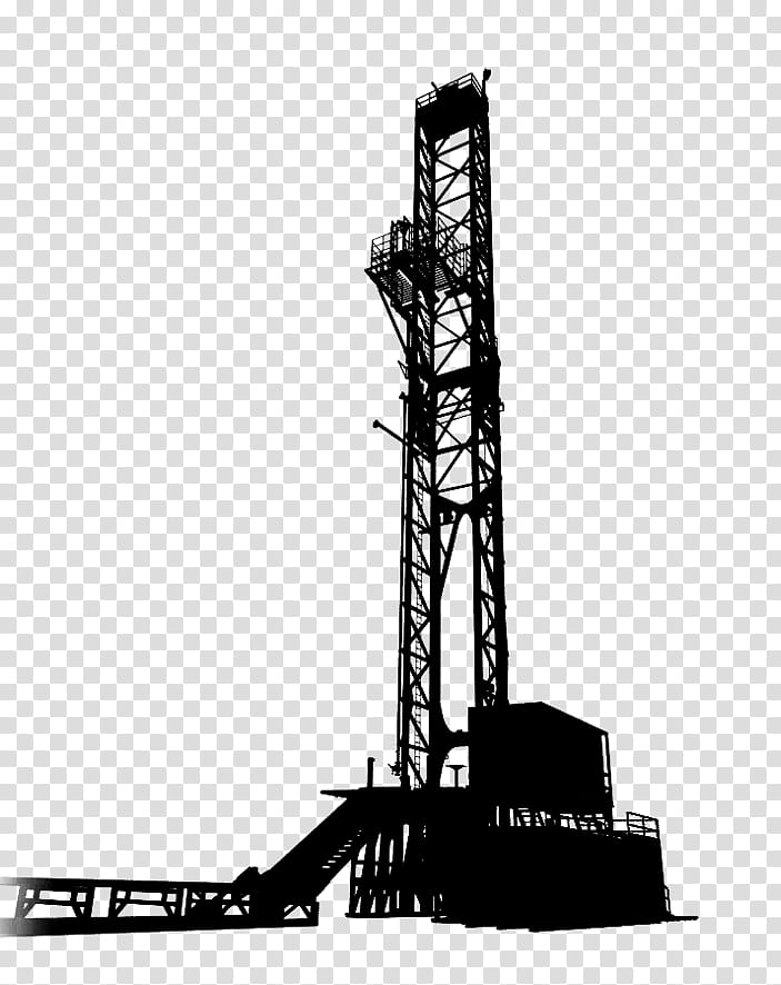 Cartoon Tree, Technology, Drilling Rig, Vehicle, Construction Equipment, Tower, Crane, Blackandwhite transparent background PNG clipart