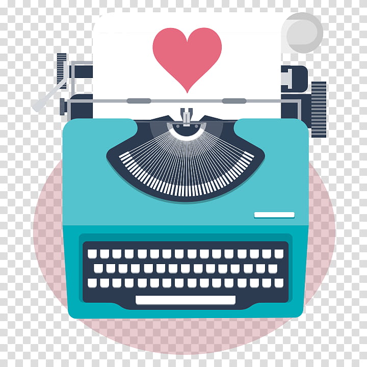 Valentines Day Heart, Typewriter, February 14, Alamy, Office Equipment, Turquoise, Office Supplies transparent background PNG clipart