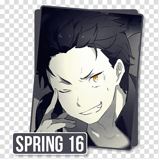 Anime Icon , Spring  M, black haired male anime character transparent background PNG clipart