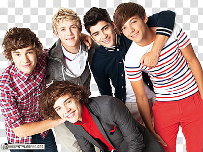 one direction, five men posing for transparent background PNG clipart