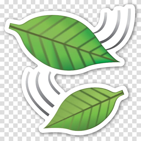 EMOJI STICKER , two green leaves transparent background PNG clipart