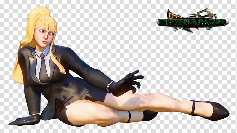 Classic Kolin Street Fighter V Render, blonde haired woman in black tank top and black pants illustration transparent background PNG clipart