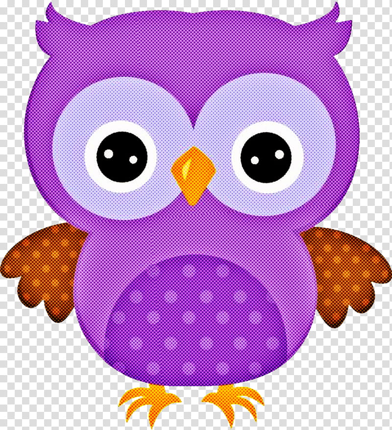 owl purple cartoon bird of prey violet, Pink transparent background PNG clipart