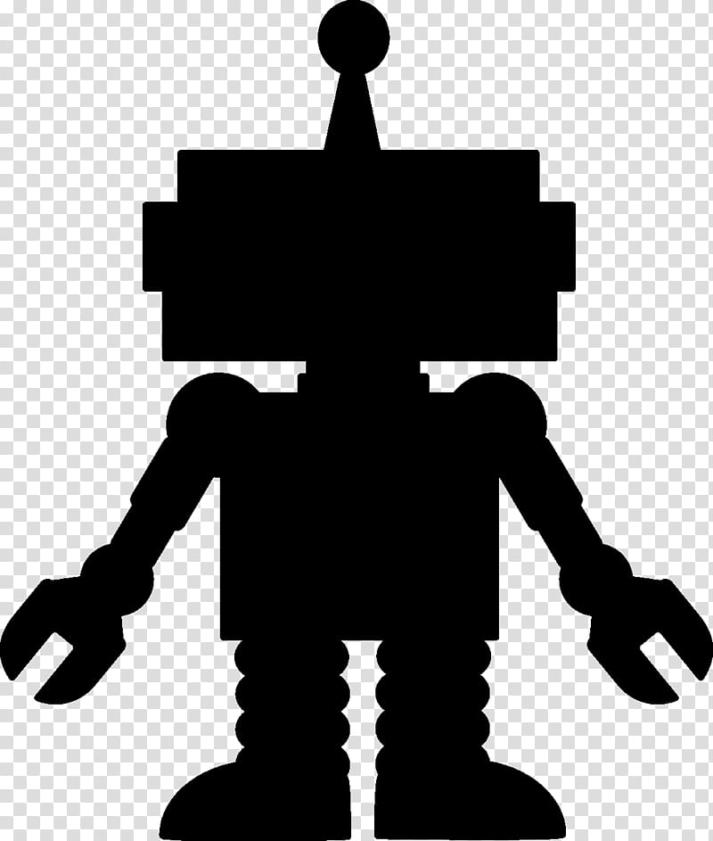 Robot, Android, Humanoid Robot, Cartoon, Black And White
, Silhouette, Line, Symbol transparent background PNG clipart