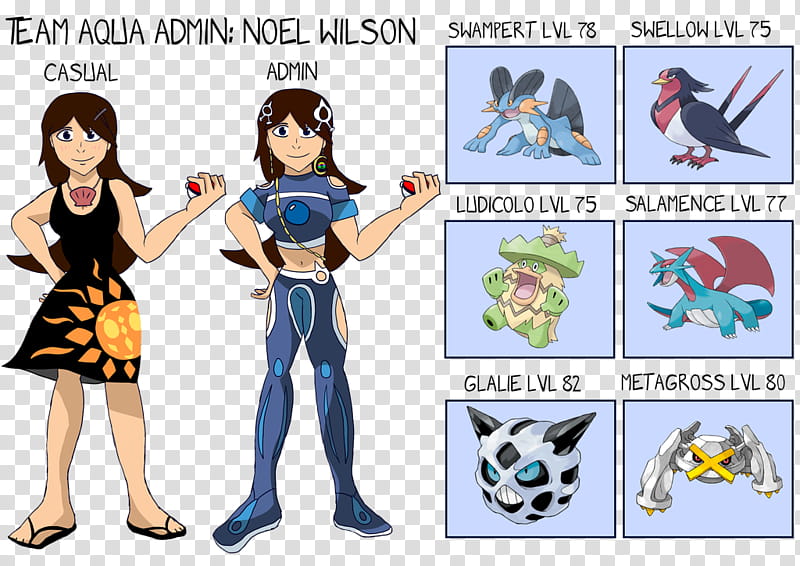 Team Aqua Admin: Noel Reference Sheet transparent background PNG clipart