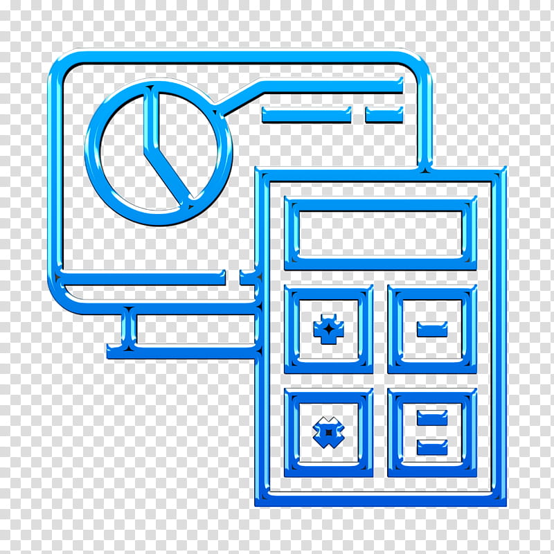 accounting icon bank icon calculate icon, Calculator Icon, Chart Icon, Finance Icon, Graph Icon, Line, Electric Blue, Symbol transparent background PNG clipart
