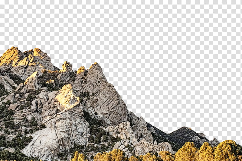 mountainous landforms mountain rock mountain range ridge, Watercolor, Paint, Wet Ink, Outcrop, Geology, Summit, Geological Phenomenon transparent background PNG clipart