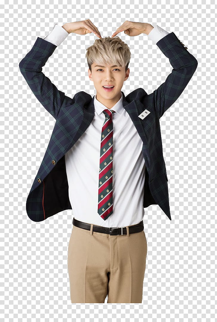EXO, man in blazer and pants smiling transparent background PNG clipart