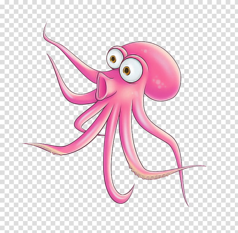 octopus giant pacific octopus pink marine invertebrates octopus, Cartoon transparent background PNG clipart