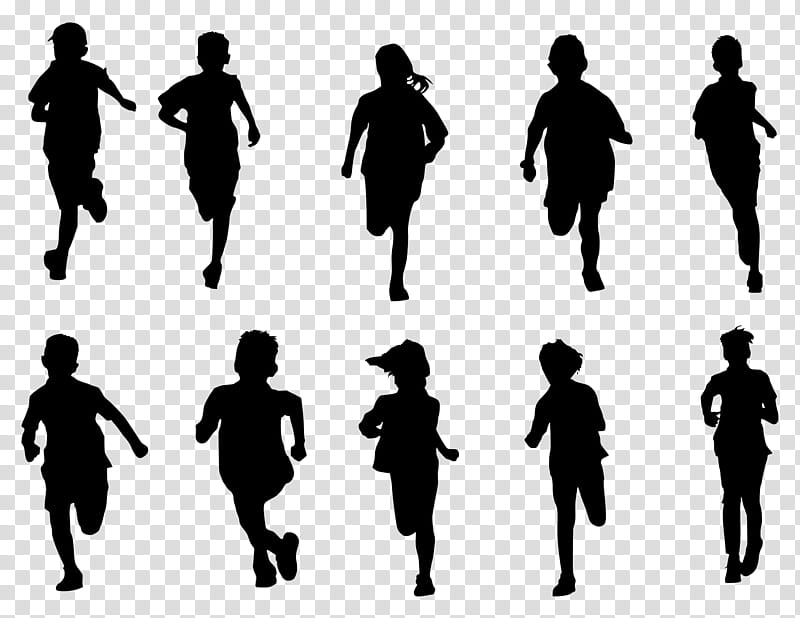 People Running, Silhouette, Child, Standing, Human, Recreation, Team, Animation transparent background PNG clipart