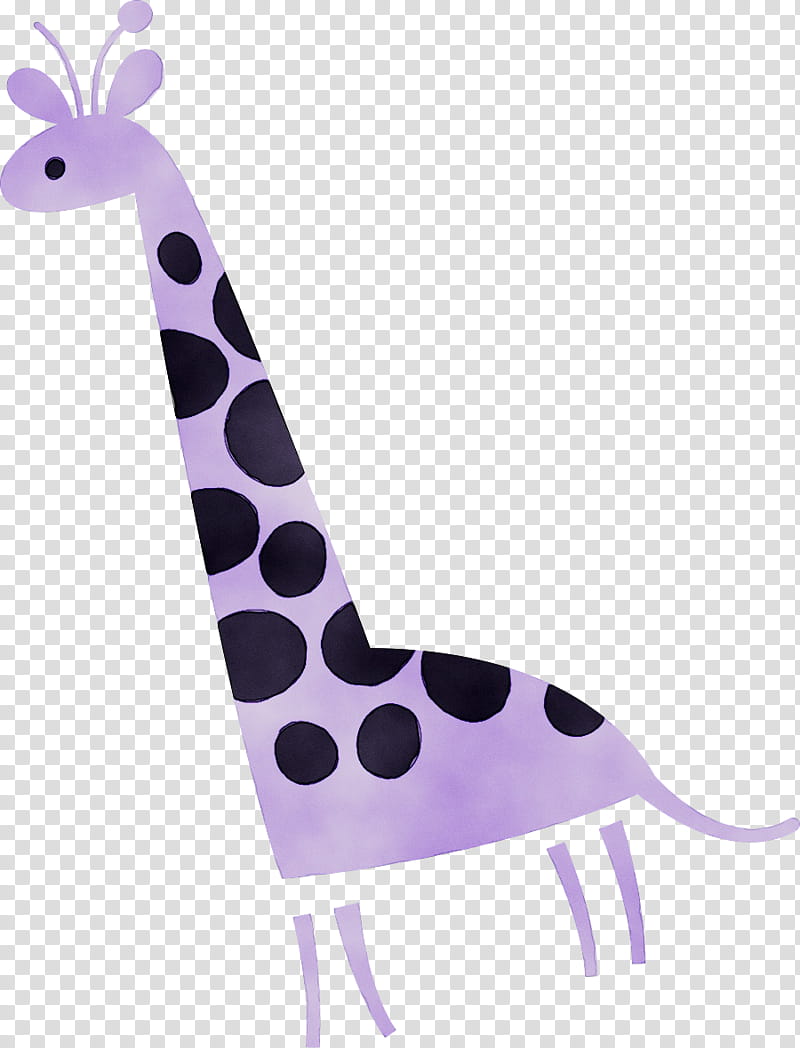 Watercolor Animal, Drawing, Cartoon, Purple Giraffe, Northern Giraffe, Doodle, Silhouette, Watercolor Painting transparent background PNG clipart