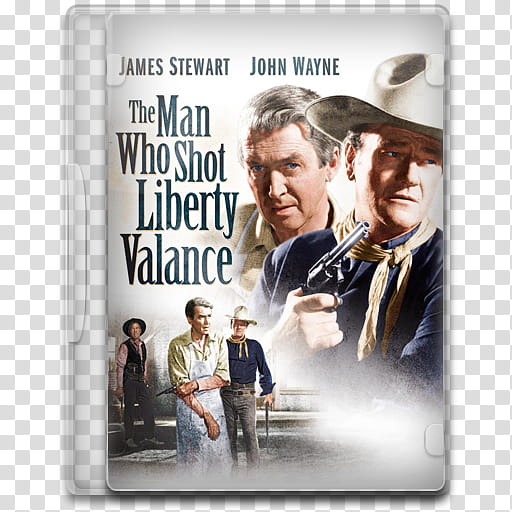 Movie Icon Mega , The Man Who Shot Liberty Valance, The Man Who Shot Liberty Valance DVD case illustration transparent background PNG clipart